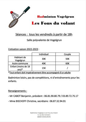 Badminton Vogelgrun